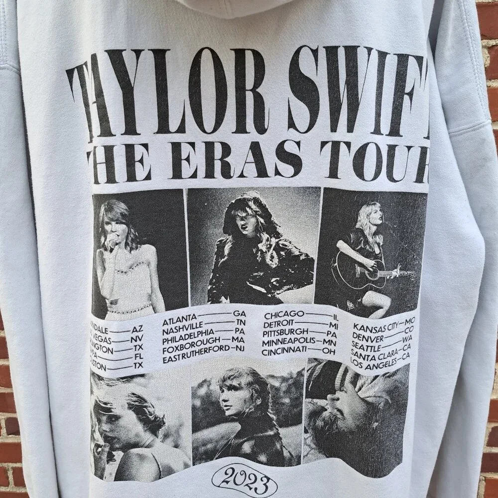 %Size 4XL Taylor Swift The Eras Tour White Collage Hoodie - Picture 4 of 9